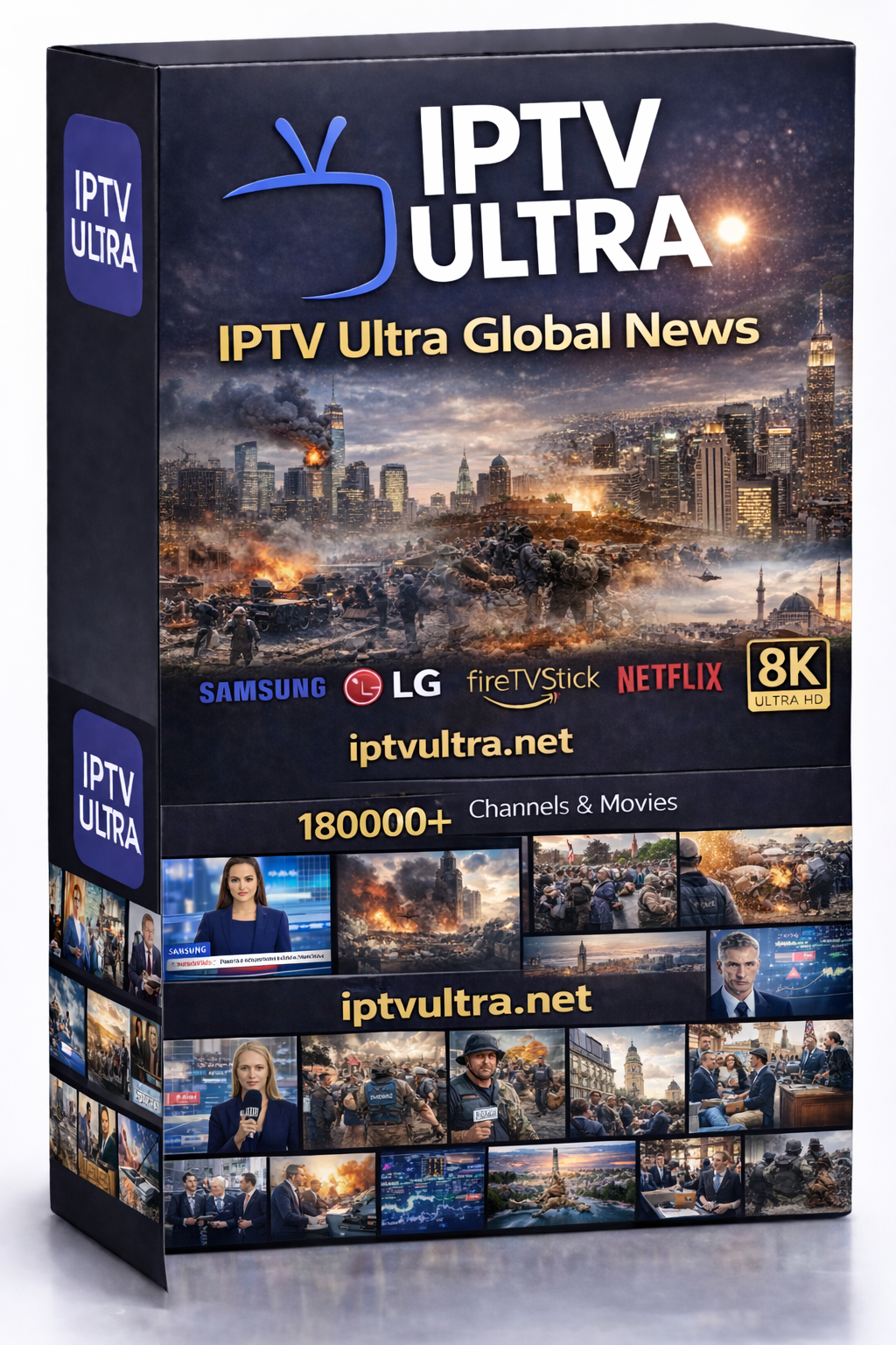 Buy IPTV Ultra News | CNN BBC Al Jazeera Sky n-tv 24K 4K Ticker 8-View Walls DVR